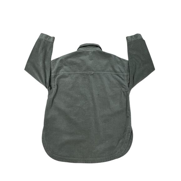 New-Forever 21 Corduroy Green Jacket Shirt Women’s Size Small Snap Button Casual - Picture 2 of 11